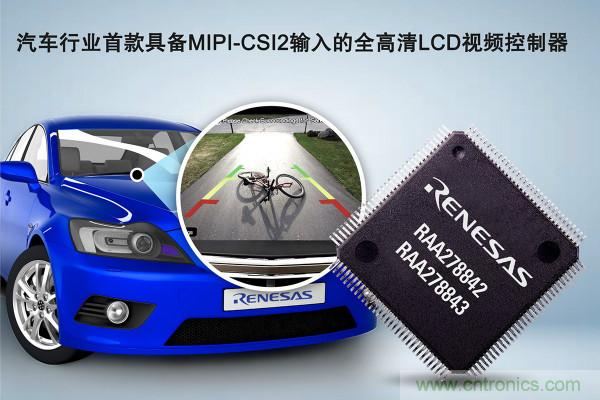 瑞萨电子推出具备MIPI-CSI2输入的全高清LCD视频控制器