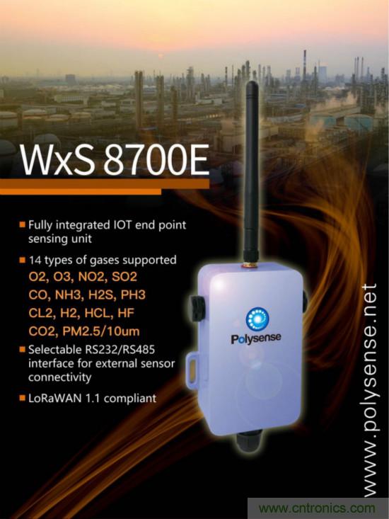 Polysense推出第二代LoRaWAN气体传感器节点---WxS 8700E