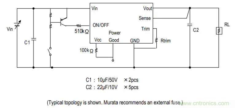 Murata Electronics MYMGA MonoBlock 4A直流/直流电源转换器