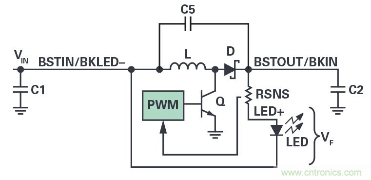 多功能LED驱动器可使用高于或低于LED灯串电平的输入电压
