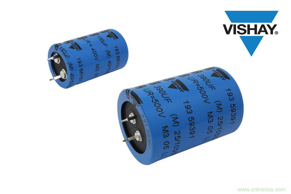 Vishay推出卡扣式功率铝电容器提高功率密度,延长使用寿命