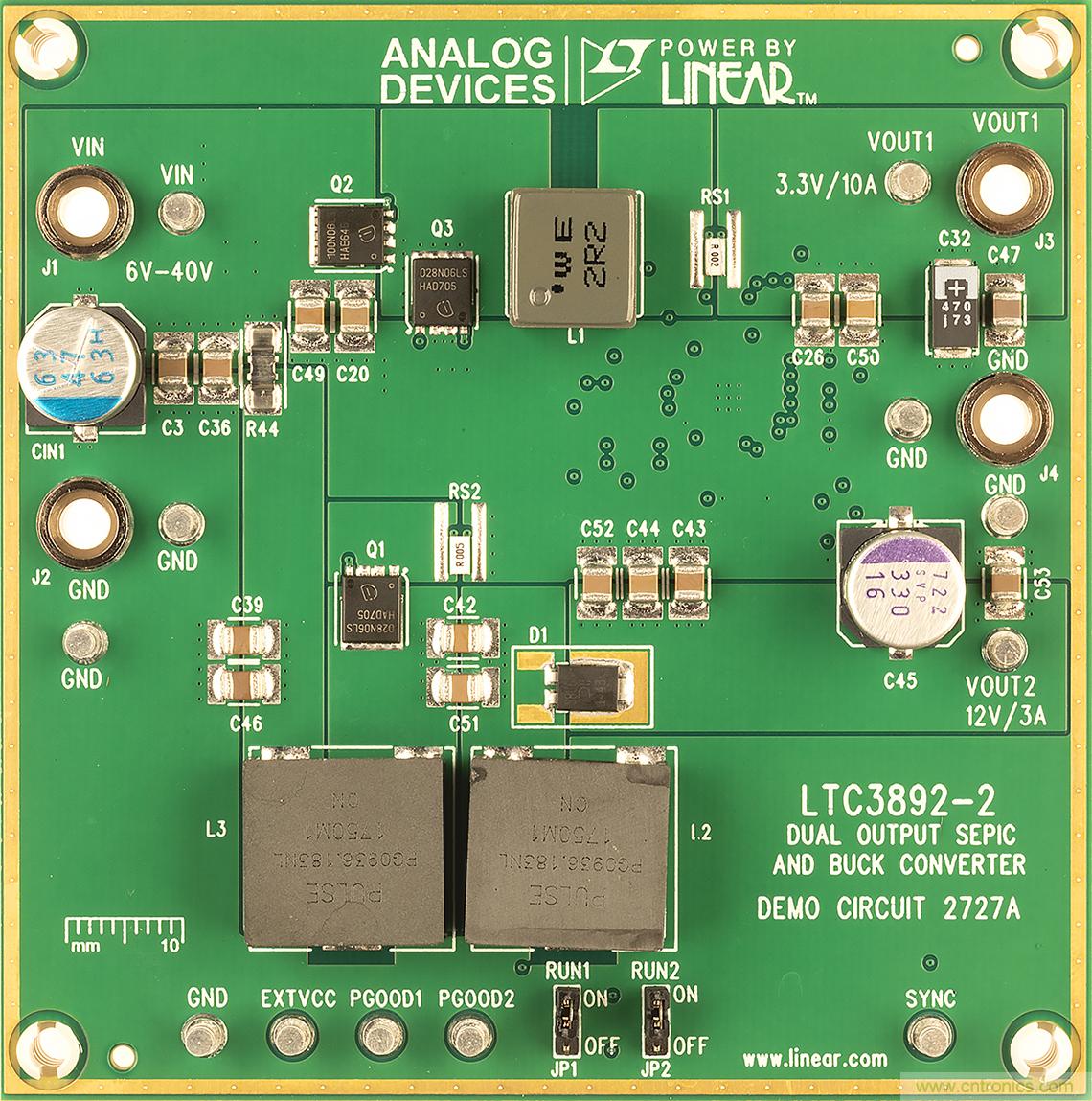 双输出降压型 IC 也可用于 SEPIC 和升压应用