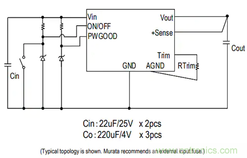 Murata Electronics MYMGM MonoBK直流/直流转换器