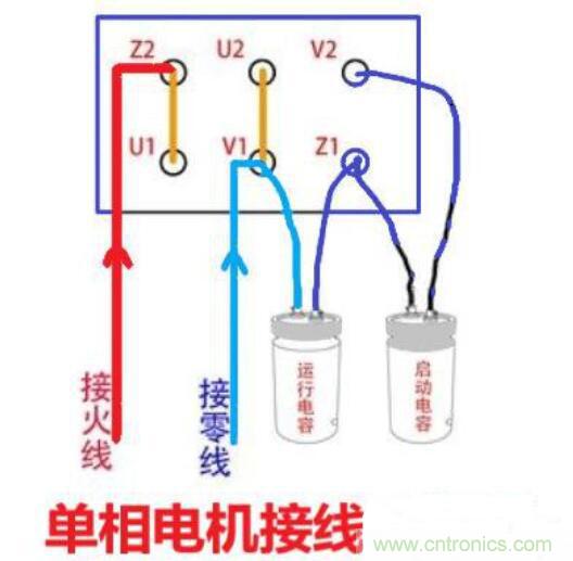 启动电容和运行电容的接线方法