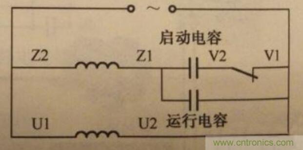 启动电容和运行电容的接线方法