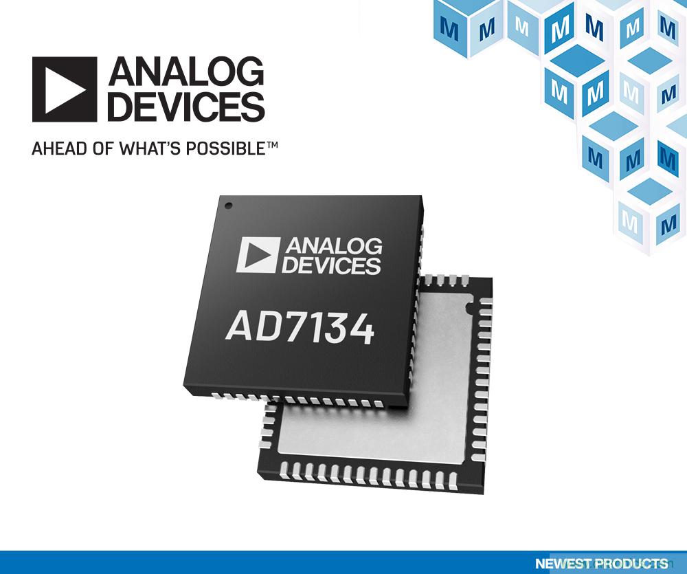 贸泽电子开售Analog Devices AD7134精密无混叠ADC