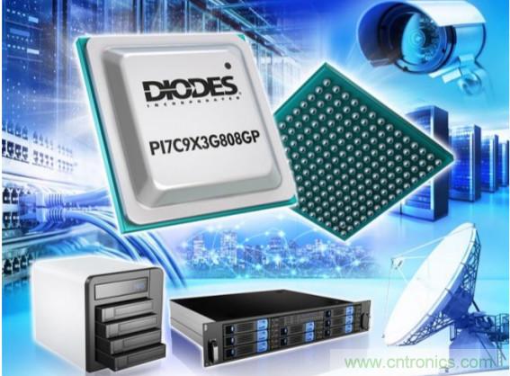 Diodes推出8埠PCIe 3.0数据包切换器---PI7C9X3G808GP