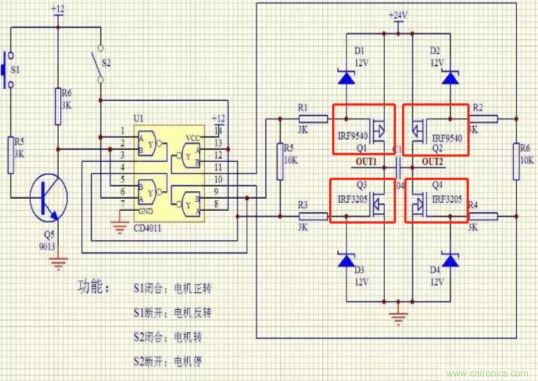 用H桥驱动直流电机的效率计算方法