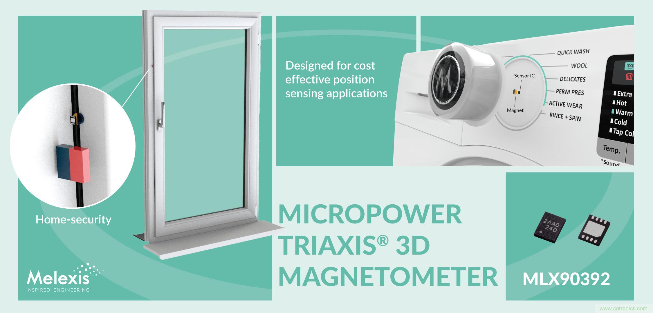 Melexis 推出面向消费类应用的紧凑型低压 3D 磁力计 Melexis 推出面向消费类应用的紧凑型低压 3D 磁力计
