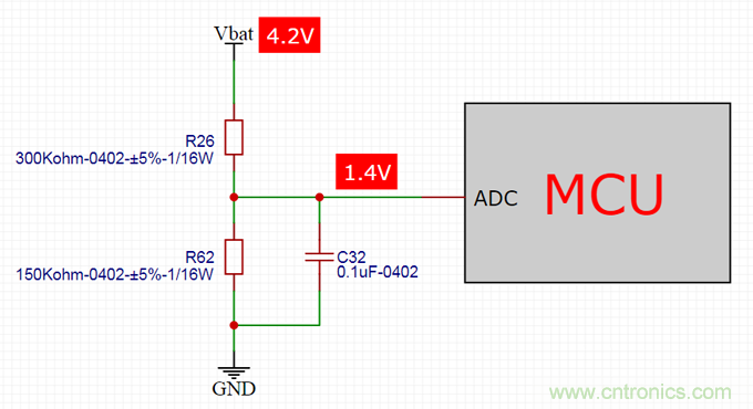 电池电压侦测电路“踩坑”：分压电阻的精度竟然是5%，不是1%