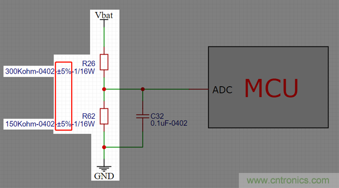 电池电压侦测电路“踩坑”：分压电阻的精度竟然是5%，不是1%