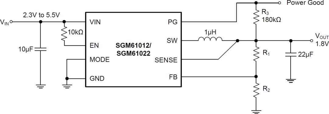 圣邦微超快瞬态响应的同步降压转换器SGM61012/SGM61022