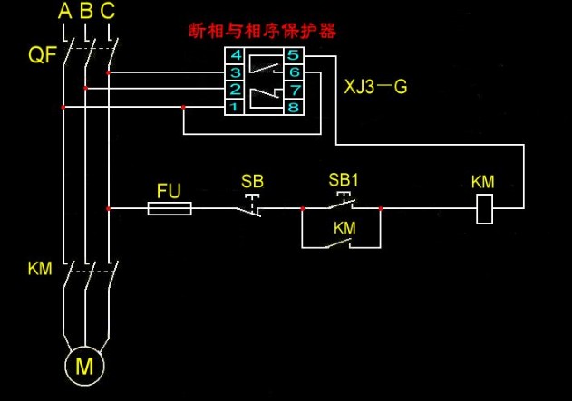 相序保护器工作原理++取样三相电源并进行处理