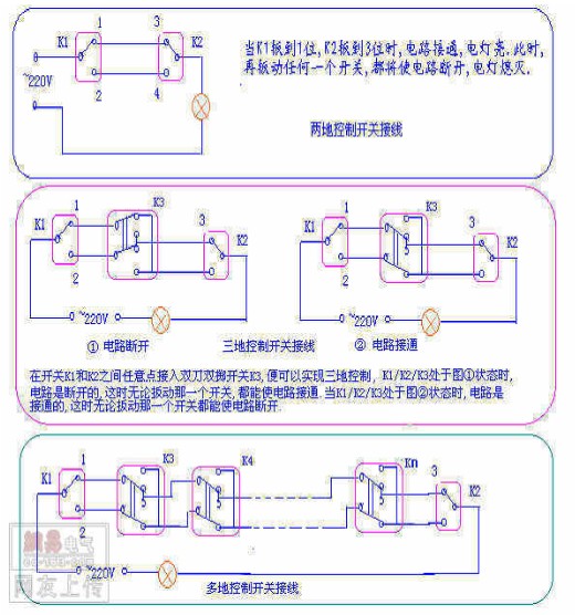 串联开关接线图串联电抗器接线图三控开关接线图