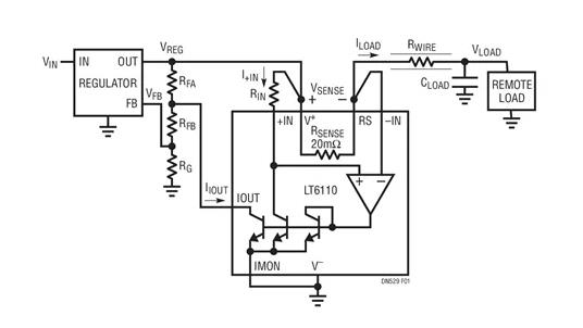 如何通过任意长度的铜线控制远端负载的电压~