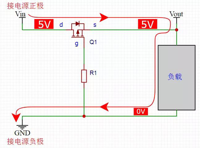 MOS管防电源反接电路