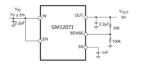 共模半导体推出20V/500mA低功耗低噪声LDO 稳压器 GM12071