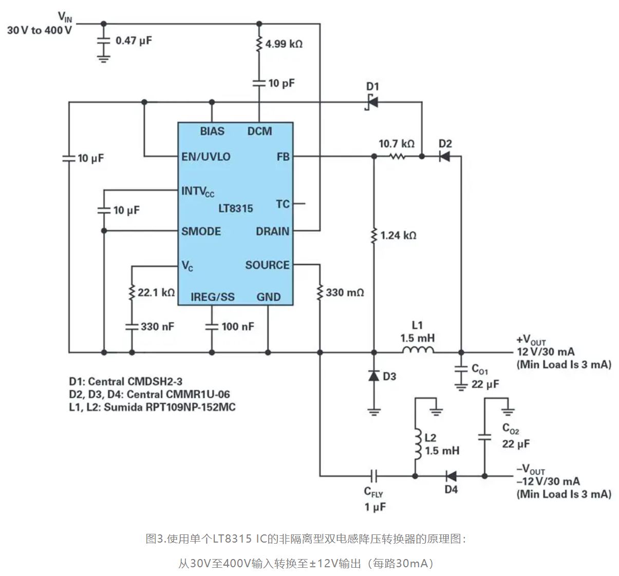 单个IC也能构建紧凑、高效的双极性稳压器