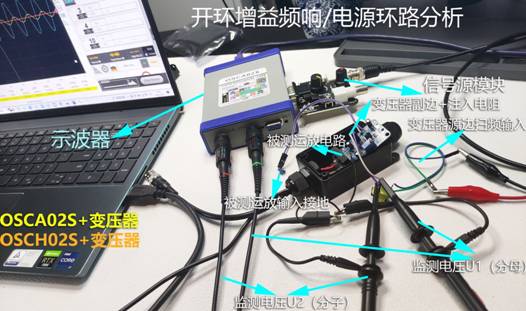LOTO示波器 实测开环增益频响曲线／电源环路响应稳定性