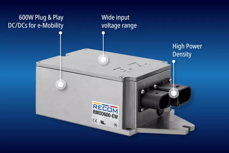 RECOM推出RMOD 系列新增具有宽输入和超宽输入范围的 600W 电源
