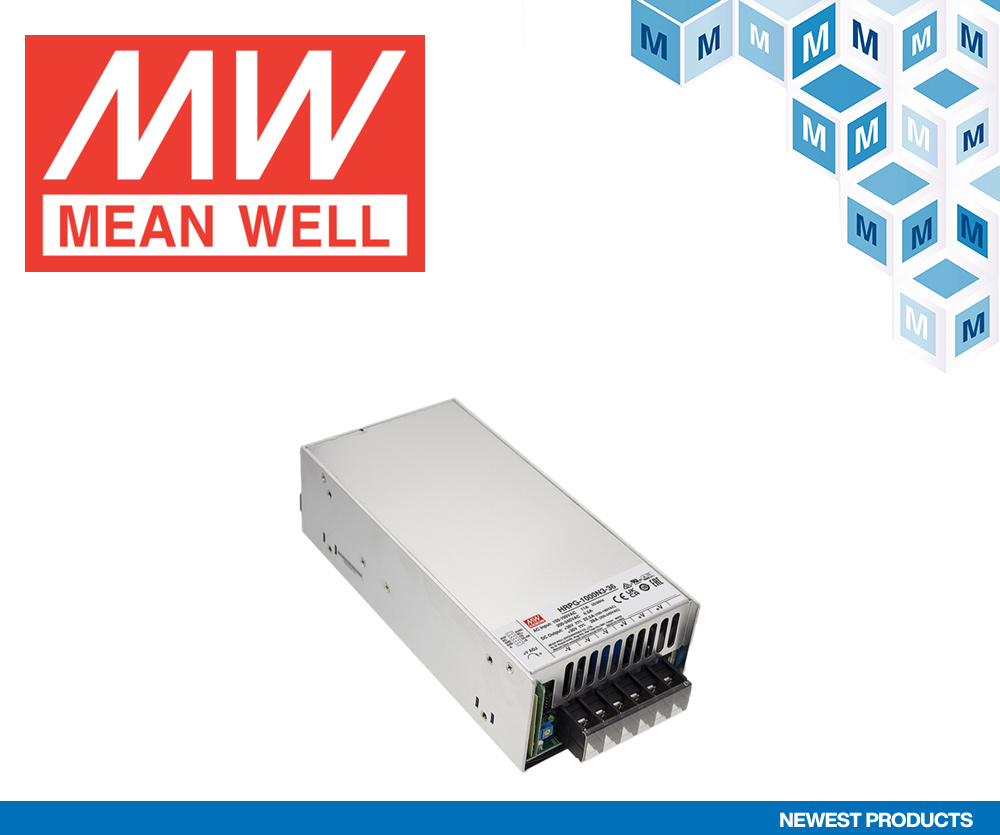 贸泽开售MEAN WELL HRPG-1000N3 1000W超高峰值电源