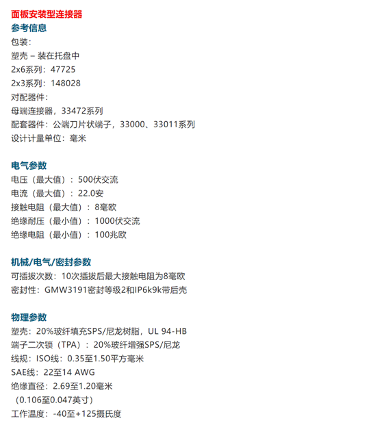 Molex 推出 MX150 密封型连接器系列产品