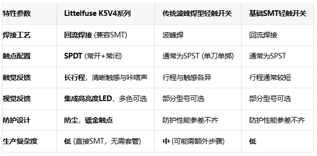 紧凑型设备交互升级，Littelfuse发布集成LED背光与回流焊能力的SPDT开关
