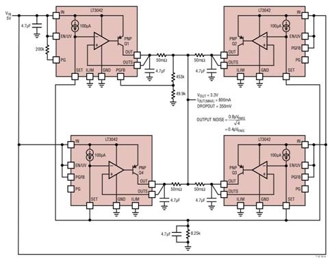 低噪声电源有多种类型：线性稳压器